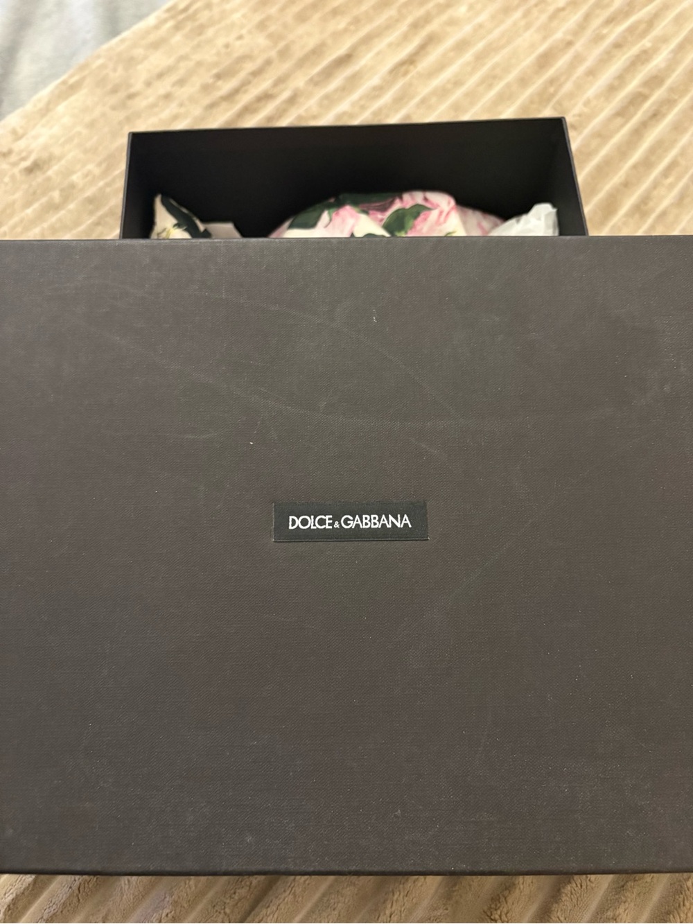 Dolce & Gabbana Over-the-Knee Sock Boot with Floral Pattern and Gold Heel Size 6 - Picture 6 of 11